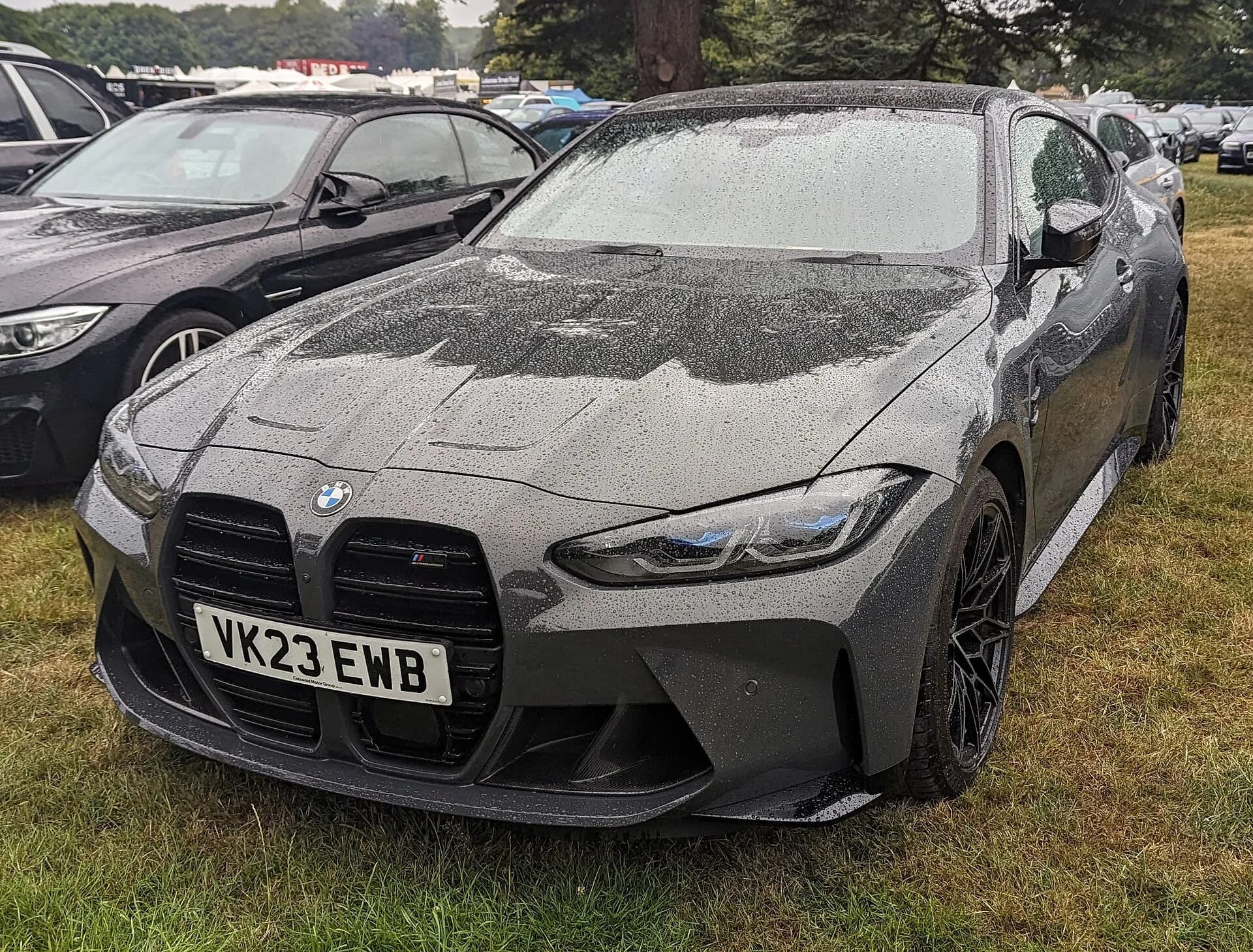 Grey BMW M4 Competition front view