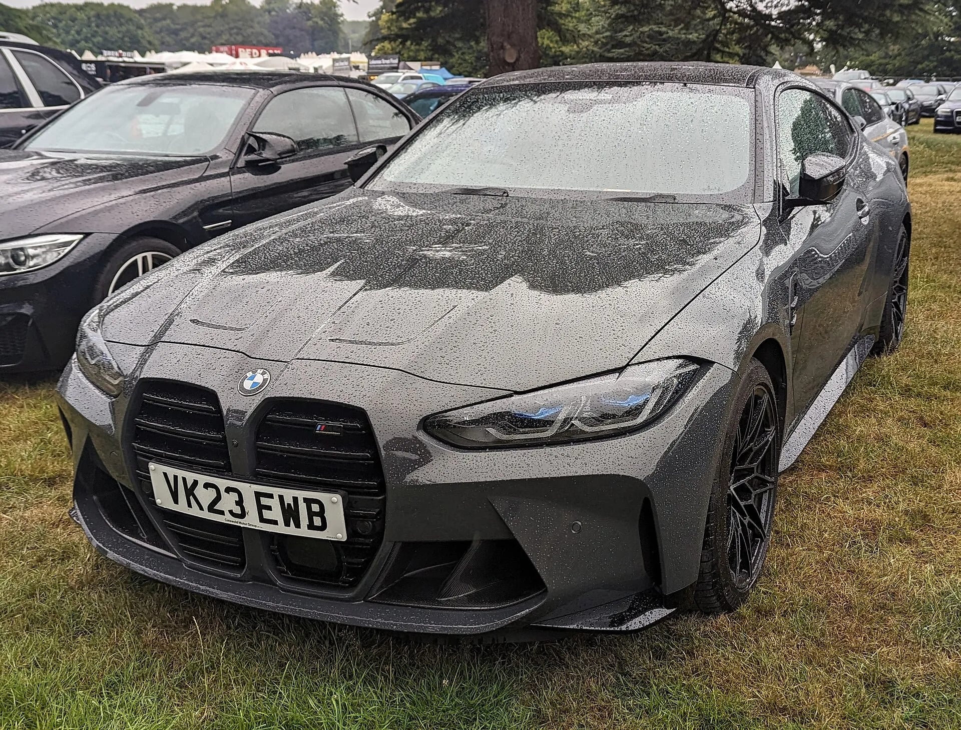 Grey BMW M4 Competition front view