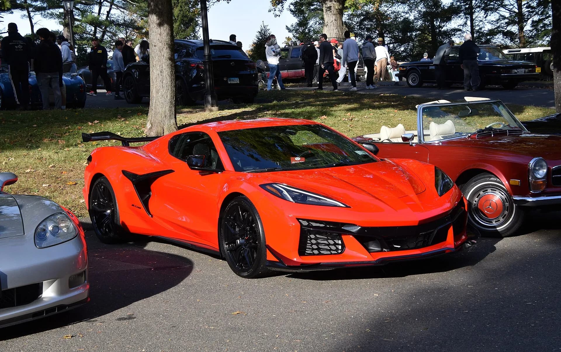 Orange Chevrolet Corvette Z06 front three-quarter view