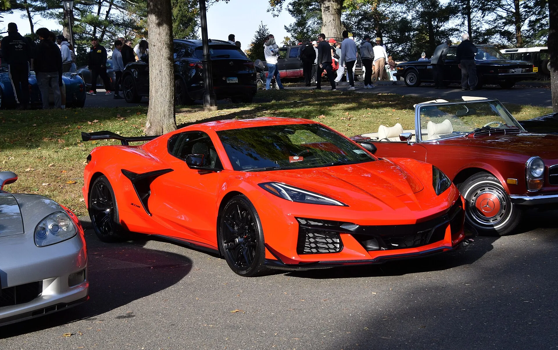 Orange Chevrolet Corvette Z06 front three-quarter view